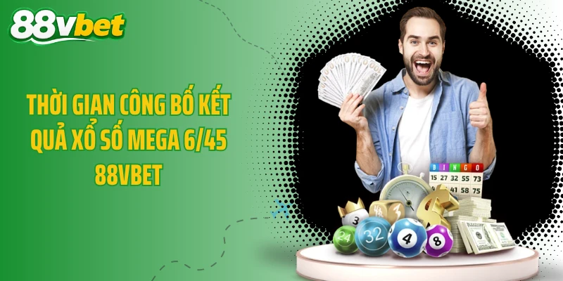 Thời gian công bố kết quả xổ số Mega 6/45 88VBET